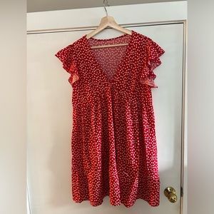 Red Flowy Dress